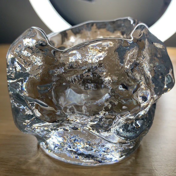 Kosta Boda Crystal Votive Candle Holder Snowball Shape 2.5”H - Picture 4 of 5